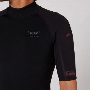 Top Néoprène OCEAN EARTH 1.5mm Manches Courtes Double Black